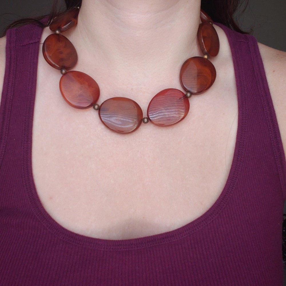 Brown stone necklace